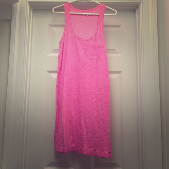 Madewell neon pink tank dress