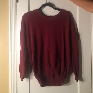 Maroon Knit Cut Out Sweater