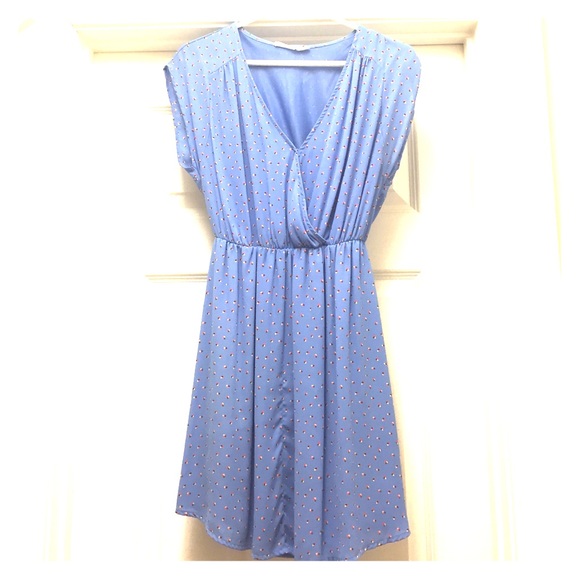 Nordstrom light blue dress w/ geo print (sz S)