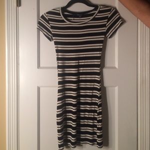 Black and White Striped Mini Dress.