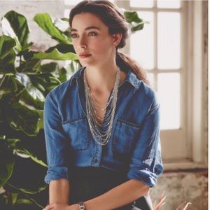 Multi-Strand Chain Bib Necklace 60% off new