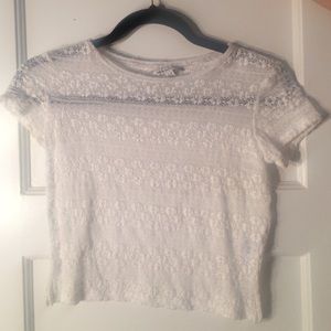 White Lacey Crop Top