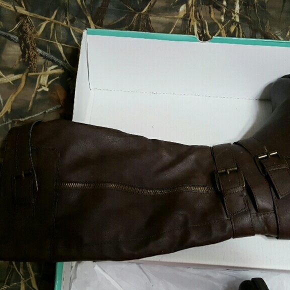 Brown riding boots