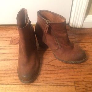 Brown heeled boots