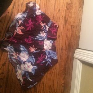 Dark purple floral shorts