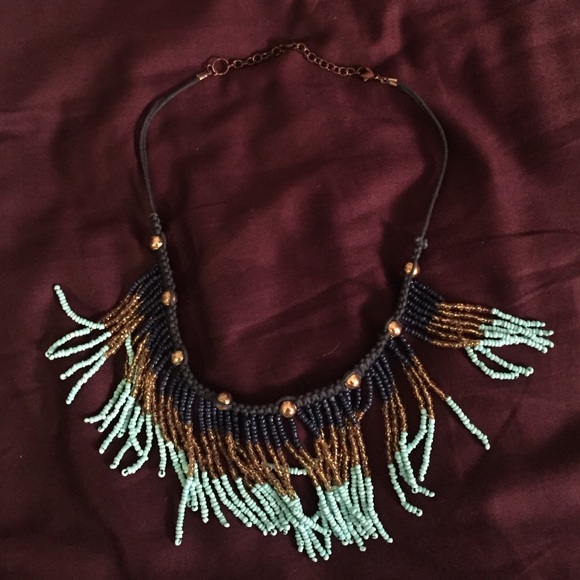 Navy tribal necklace