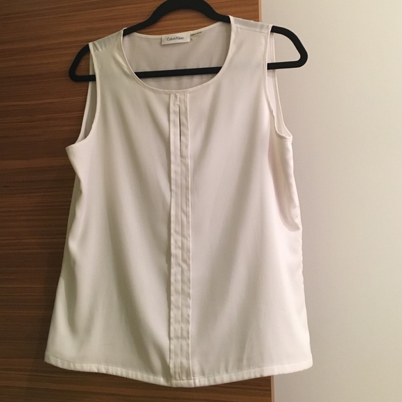 Calvin Klein silky white top S