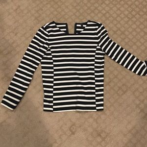 Jcrew striped top size S, back zips, long sleeve