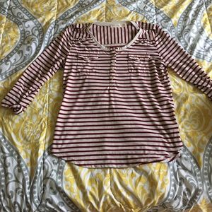 Maroon Striped Top