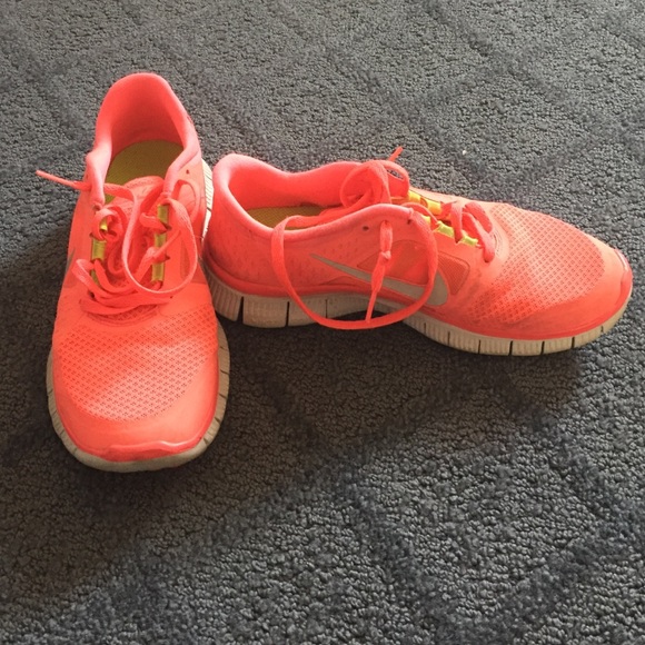 Neon Nike free sneakers