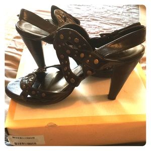 Brown studded heels size 9