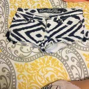 Navy blue and White Shorts