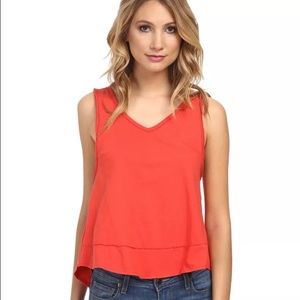 NWT Free People Red Orange Y-back tank top blouse