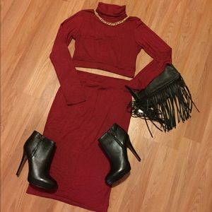 Two-piece top and skirt