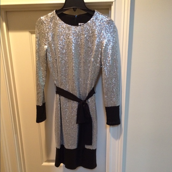 Silver and black sequin dress size 4