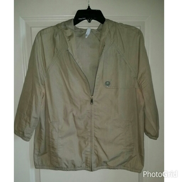 Army green crop jacket with hood