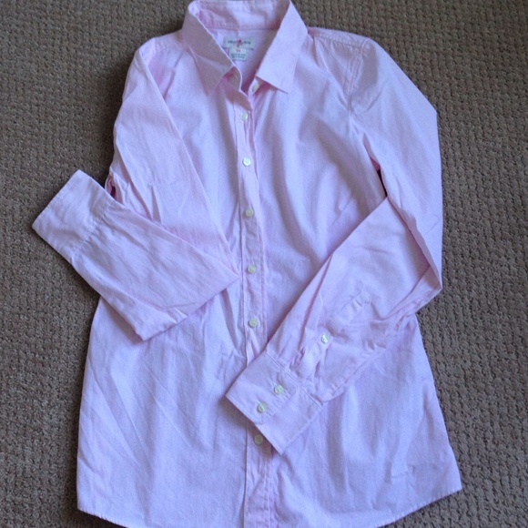 Jcrew pink/white button-up dress shirt.