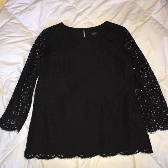 J.Crew lace scalloped shirt