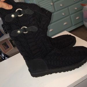 Authentic black crochet UGG