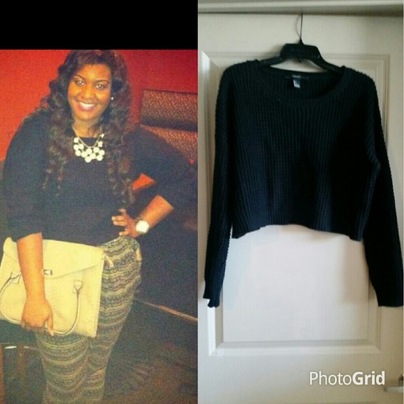 Black Crop Sweater