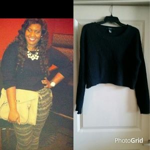 Black Crop Sweater