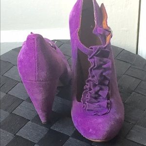 Topshop T-Strap purple heels.