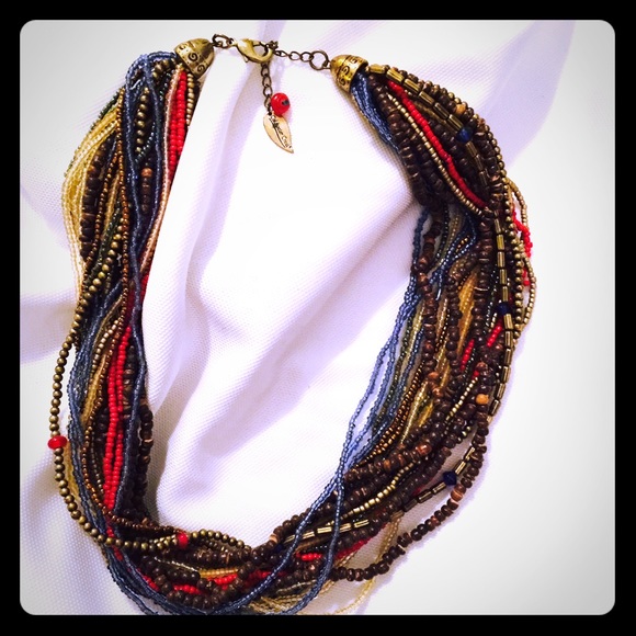 Multi strand beaded necklace