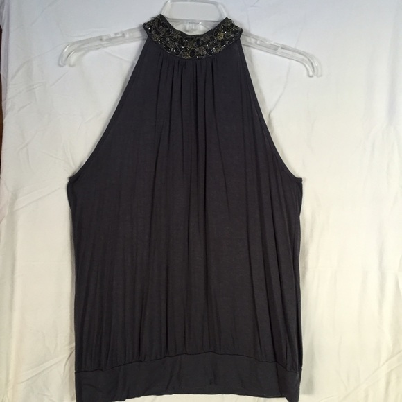 Super Soft dark grey tie back w/ keyhole back