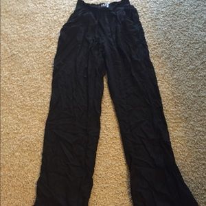 Black linen pants