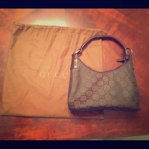 Gucci small brown hobo purse