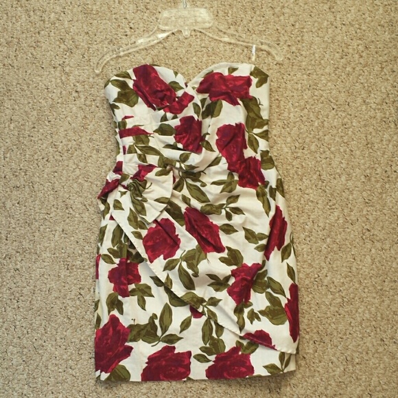 Strapless Floral Dress