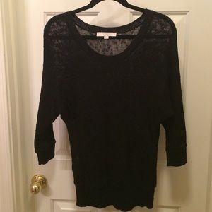 Black semi sheer sweater from LOFT