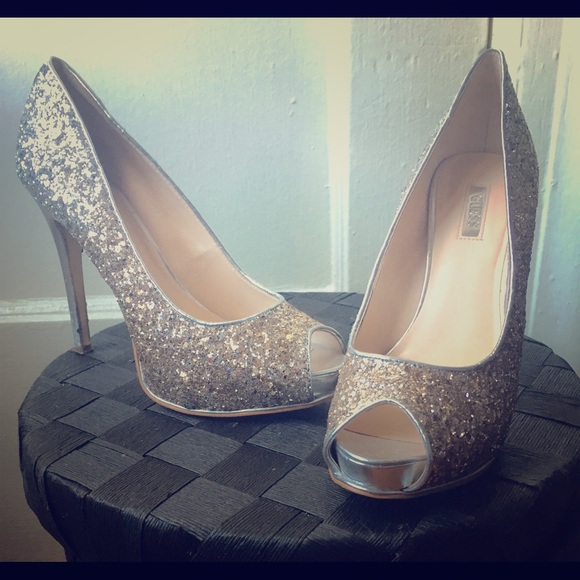 Gorgeous silver and gold ombré Guess Heels.