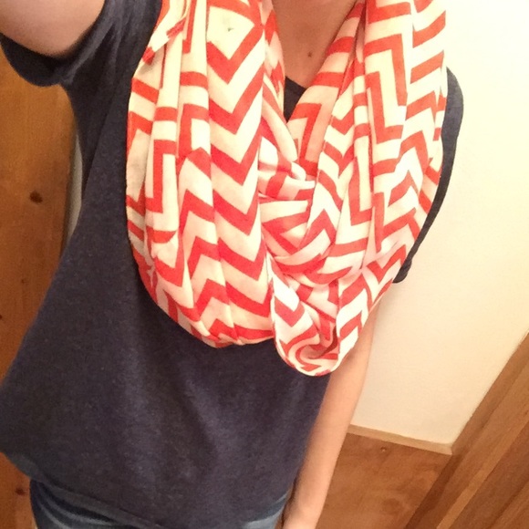 Orange and White Infinity Scarf