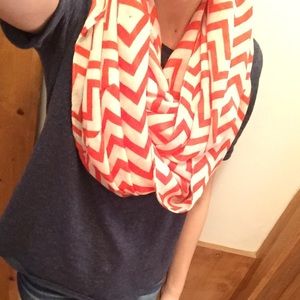 Orange and White Infinity Scarf