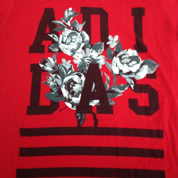 Red Floral Adidas T-shirt