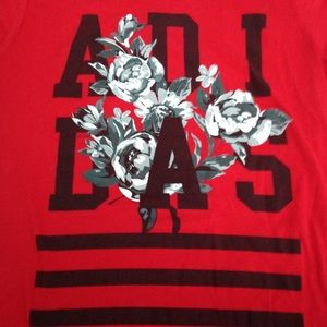 Red Floral Adidas T-shirt