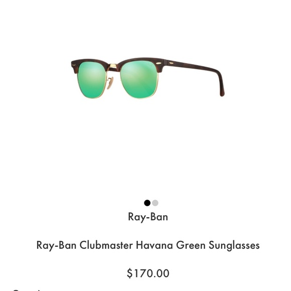 Ray-Ban green clubmaster sunglasses, hardly worn - Picture 1 of 2