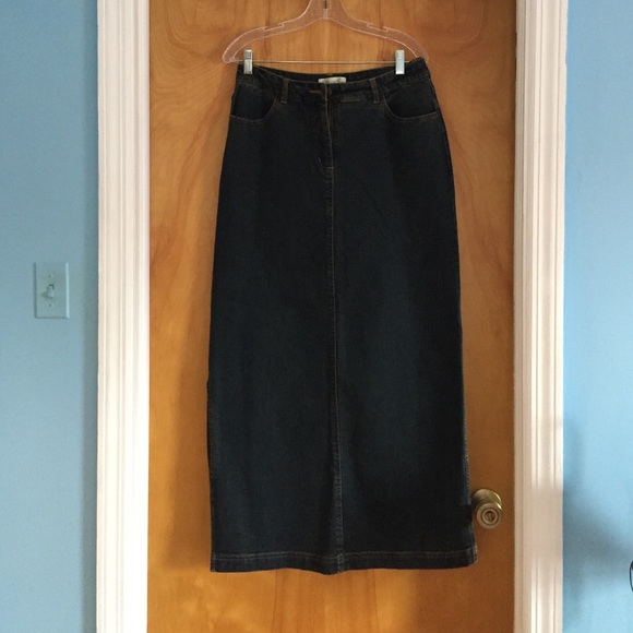 Long Denim skirt with side slits