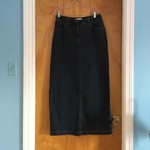 Long Denim skirt with side slits