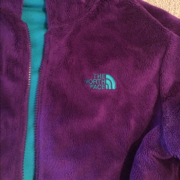 Reversible purple and real north face jacket