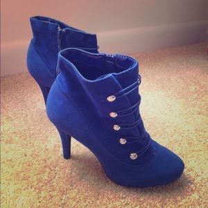 Blue Suede Booties