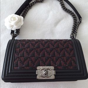 Authentic Chanel medium boy bag