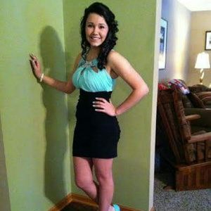 Mint Green & Black Dress