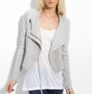 Cropped motorcycle knit jacket
