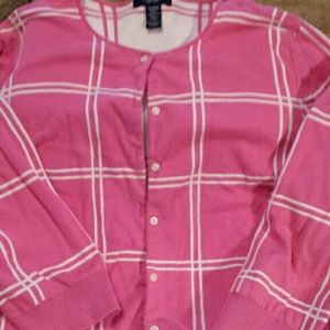 Chaps pink cardigan