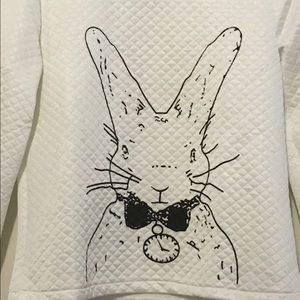 🎉HOST PICK!🎉 Cute white quilted rabbit sweater