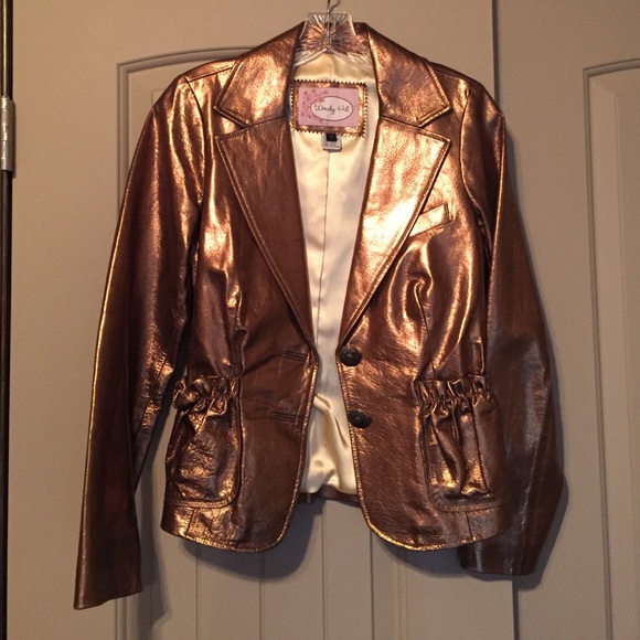 Wendy Hil Bronze Metallic Leather Blazer/Jacket