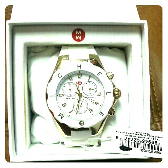 Michele white jelly watch