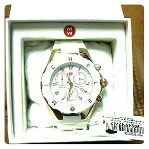 Michele white jelly watch